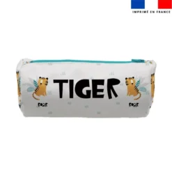 Kit trousse double compartiment motif tiger + 1 trousse assortie