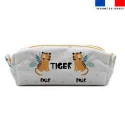 Kit trousse double compartiment motif tiger + 1 trousse assortie