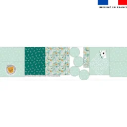 Kit trousse double compartiment motif jungle friends + 1 trousse assortie