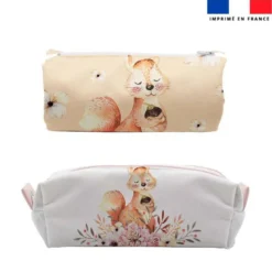 Kit trousse double compartiment motif friends of forest + 1 trousse assortie