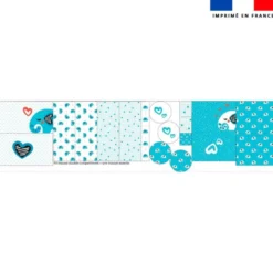 Kit trousse double compartiment motif éléphant bleu + 1 trousse assortie