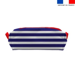Kit trousse double compartiment motif macareux + 1 trousse assortie - Création Stillistic