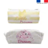 Kit trousse double compartiment motif sweet flamant rose + 1 trousse assortie