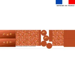 Kit trousse double compartiment motif amis ptit déj + 1 trousse assortie - Création Stillistic
