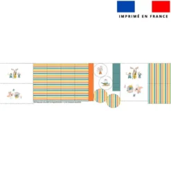 Kit trousse double compartiment motif animaux musiciens + 1 trousse assortie