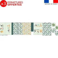 Kit trousse double compartiment motif savane + 1 trousse assortie