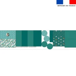 Kit trousse double compartiment motif macareux + 1 trousse assortie - Création Stillistic