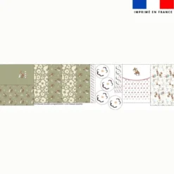 Kit trousse double compartiment motif animaux de la clairière + 1 trousse assortie