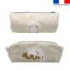 Kit trousse double compartiment motif lapin dans les nuages + 1 trousse assortie