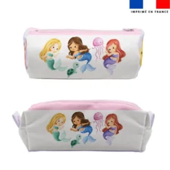 Kit trousse double compartiment motif petites sirènes + 1 trousse assortie