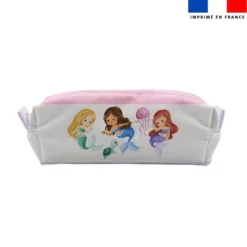 Kit trousse double compartiment motif petites sirènes + 1 trousse assortie