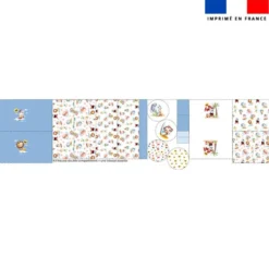 Kit trousse double compartiment motif animaux d'été + 1 trousse assortie