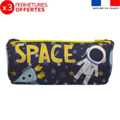 Kit trousse double compartiment motif espace + 1 trousse assortie