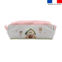 Kit trousse double compartiment motif fées + 1 trousse assortie