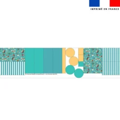 Kit trousse double compartiment motif hippo en vacances + 1 trousse assortie - Création Stillistic