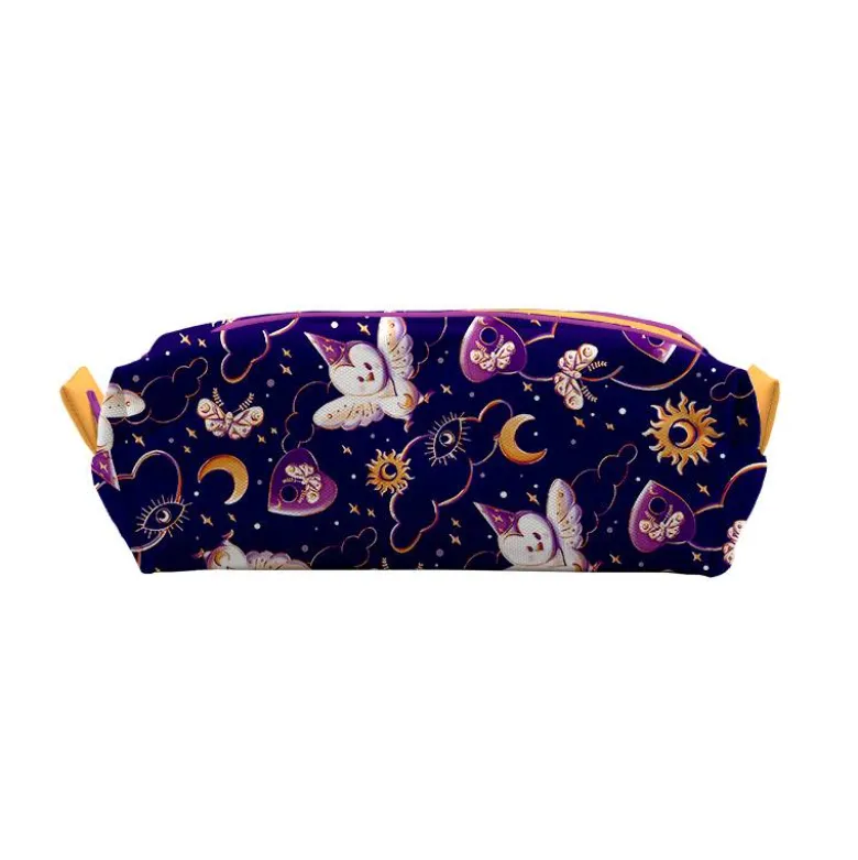 Kit trousse double compartiment motif chouette magicienne + 1 trousse assortie - Création Stillistic