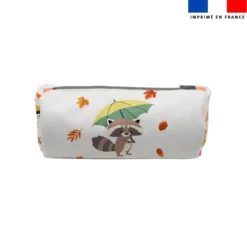 Kit trousse double compartiment motif animaux d'automne + 1 trousse assortie