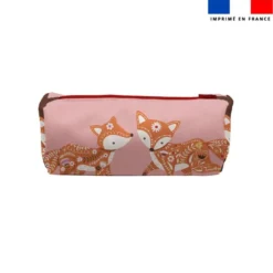 Kit trousse double compartiment motif folk fox + 1 trousse assortie