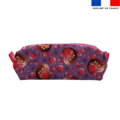 Kit trousse double compartiment motif loutre et coeurs + 1 trousse assortie - Création Stillistic