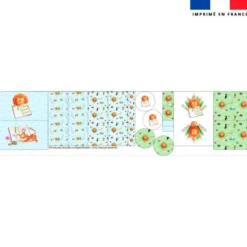 Kit trousse double compartiment motif safari à l'école + 1 trousse assortie