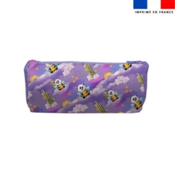 Kit trousse double compartiment motif panda ange + 1 trousse assortie - Création Stillistic