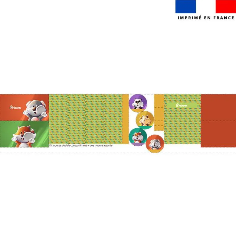 Kit trousses scolaires personnalisées - Koala et Renard Lou-Sticks - Création Stillistic