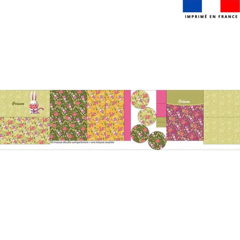 Kit trousses scolaires personnalisées - Lapin printanier - Création Stillistic