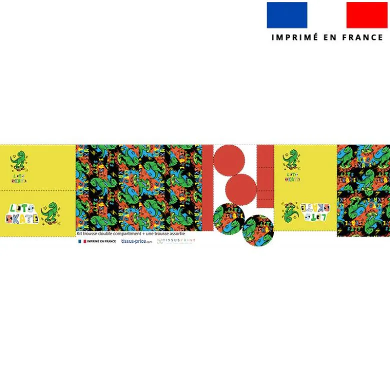 Kit trousses scolaires personnalisées - Dino skater
