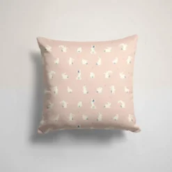 Lapin blanc - Fond beige rosé