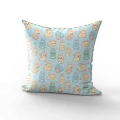 Lapin de Pâques kawaii - Fond bleu ciel