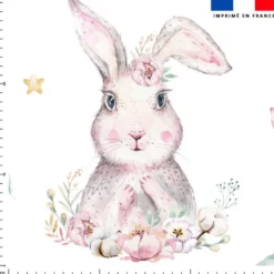 Lapine et papillon aquarelle - Fond blanc