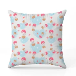 Lapin en parachute et nuage coeur - Fond blanc