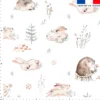 Lapin et hérisson fleuris - Fond blanc