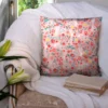 Lapin fleuri - Fond rose clair