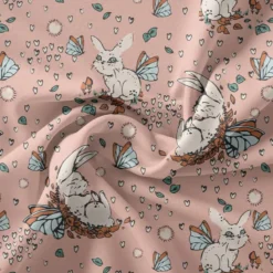 Lapin féérique - Fond saumon - Création Lucie OBATON