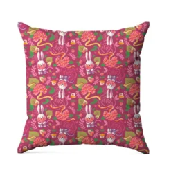 Lapin printanier - Fond framboise - Création Stillistic