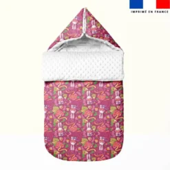 Lapin printanier - Fond framboise - Création Stillistic
