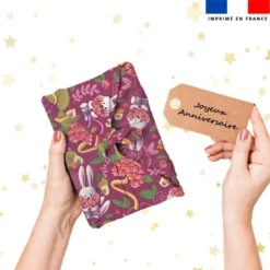 Lapin printanier - Fond framboise - Création Stillistic