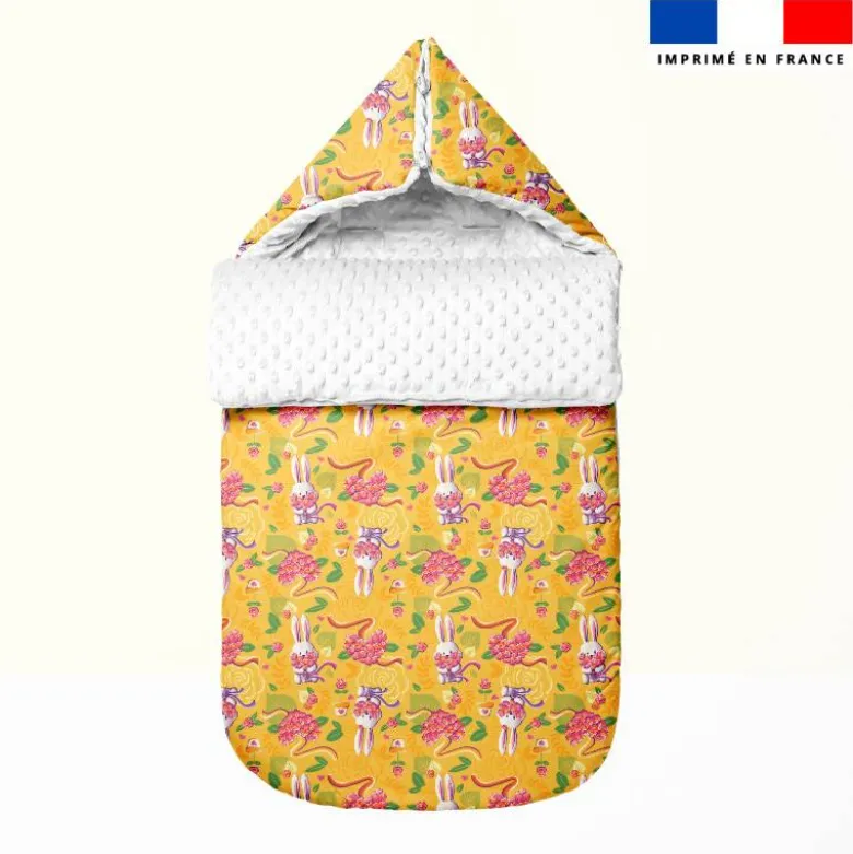 Lapin printanier - Fond jaune - Création Stillistic