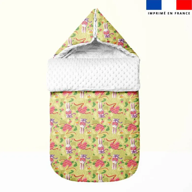 Lapin printanier - Fond vert clair - Création Stillistic
