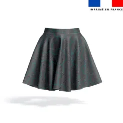 Ligne oblique vert canard et gris clair - Fond gris
