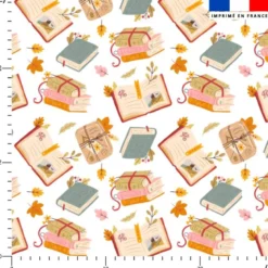 Livres douceurs d'automne pastel - Fond blanc