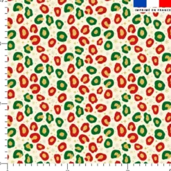Léopard de Noël effet doré - Fond crème