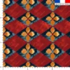 Losange et fleur ethnique bleue - Fond marron