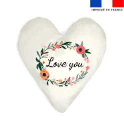 Lot 2 coupons pour coussin coeur motif love you