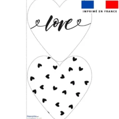 Lot 2 coupons pour coussin coeur motif love black