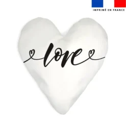 Lot 2 coupons pour coussin coeur motif love black
