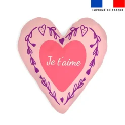Lot 2 coupons pour coussin coeur motif je t'aime
