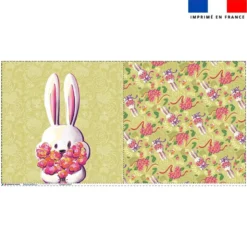 Lot 2 coupons pour coussin motif lapin printanier - Création Stillistic