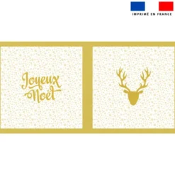 Lot 2 coupons velours ras blanc motif flocon doré